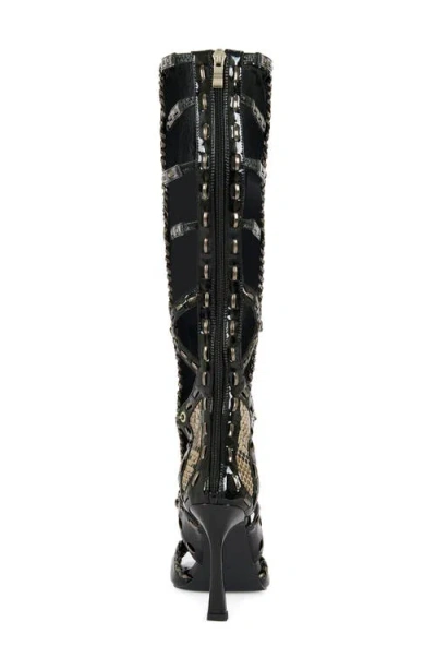 Azalea Wang Indrani Snake Gladiator Boot In Multi