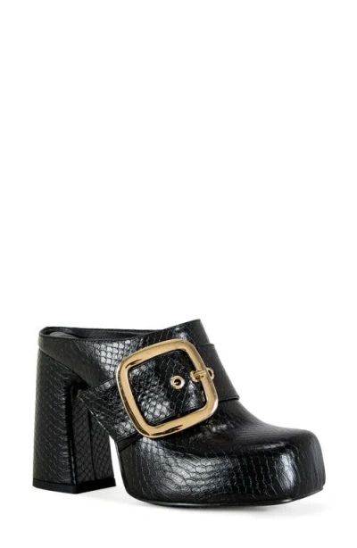 Azalea Wang Elysia Snakeskin Embossed Clog In Multi