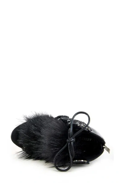 Azalea Wang Shainy Faux Fur Open Toe Bootie In Multi