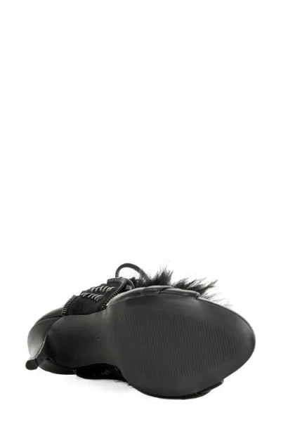 Azalea Wang Shainy Faux Fur Open Toe Bootie In Multi