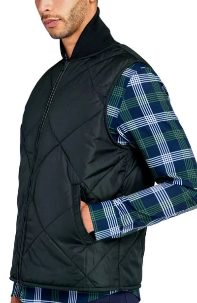 Wrk W.r.k Solid Quilted Vest In Black