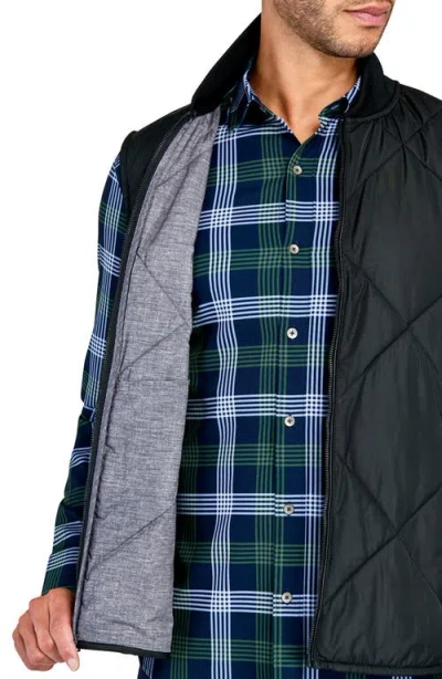 Wrk W.r.k Solid Quilted Vest In Black