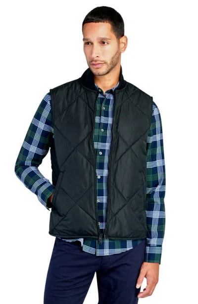 Wrk W.r.k Solid Quilted Vest In Black