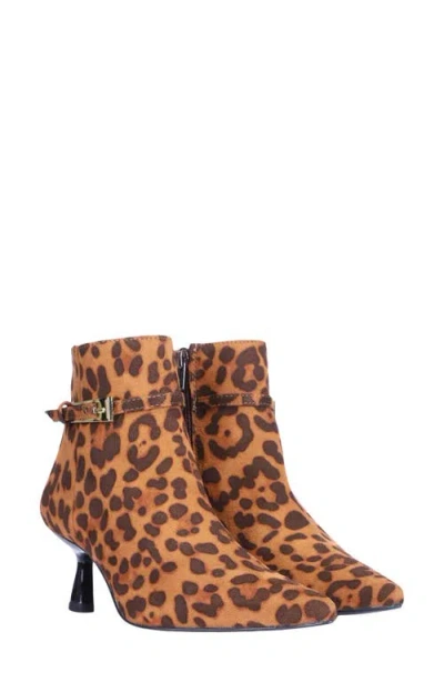 Saint G Pera Pointed Toe Bootie In Animal Print