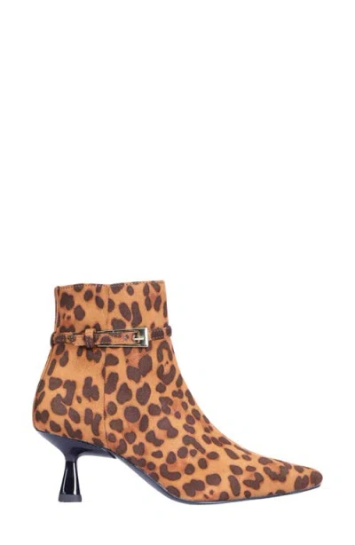 Saint G Pera Pointed Toe Bootie In Animal Print