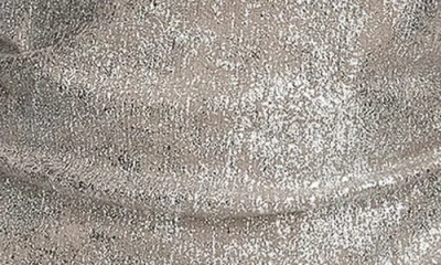 Donna Karan New York Ruched Side Foil Top In Silver