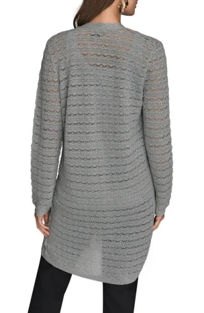 Donna Karan New York Metallic Open Cardigan In Gray