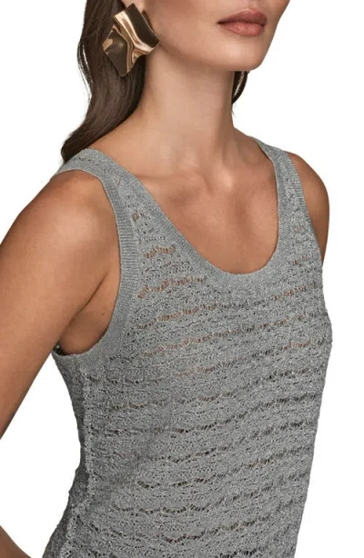 Donna Karan New York Metallic Sweater Tank In Gray