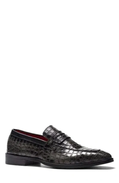 Carlos Santana Nocturne Penny Loafer In Animal Print