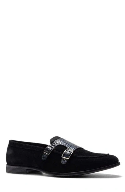 Carlos Santana Virtuoso Double Monk Loafer In Black