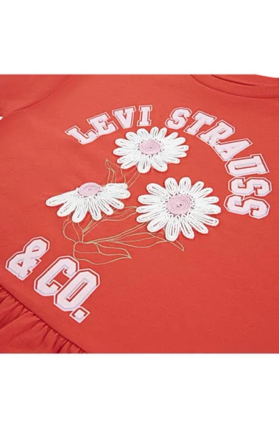 Levi's Kids' Peplum Graphic T-shirt In Red