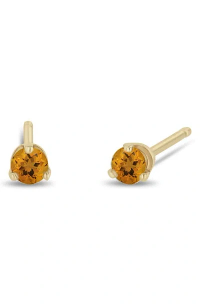 Zoë Chicco 14k Gold Stone Stud Earrings In Burgundy