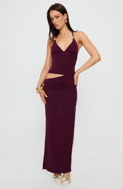 Princess Polly Imeraldia Cutout Halter Maxi Dress In Purple