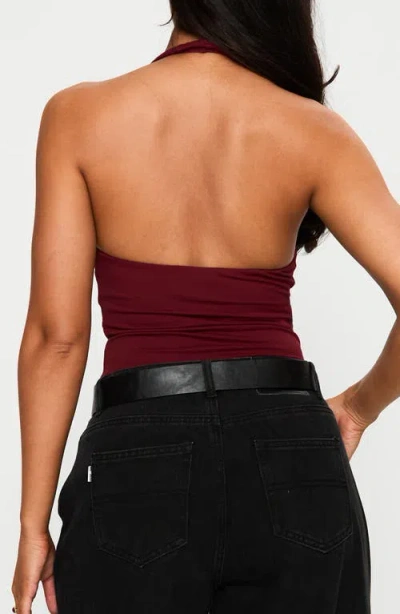 Princess Polly Someone New Halter Bodysuit In Burgundy