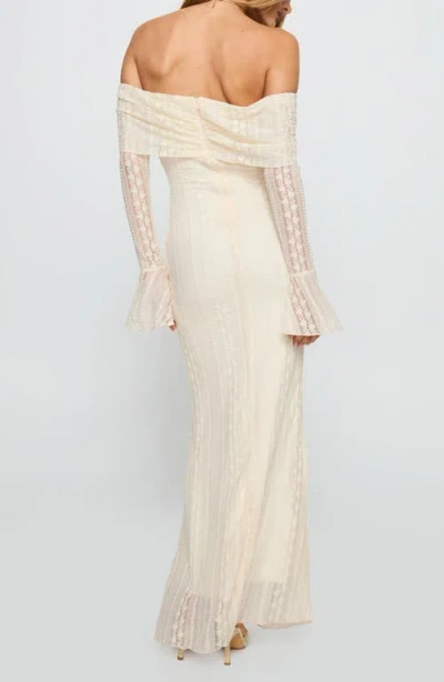 Princess Polly Perdita Long Sleeve Lace Maxi Dress In Neutral