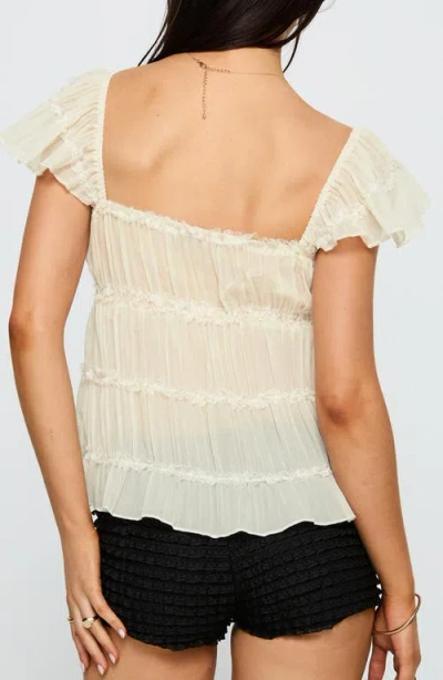 Princess Polly Brighter Than Stars Tiered Chiffon Top In Gray