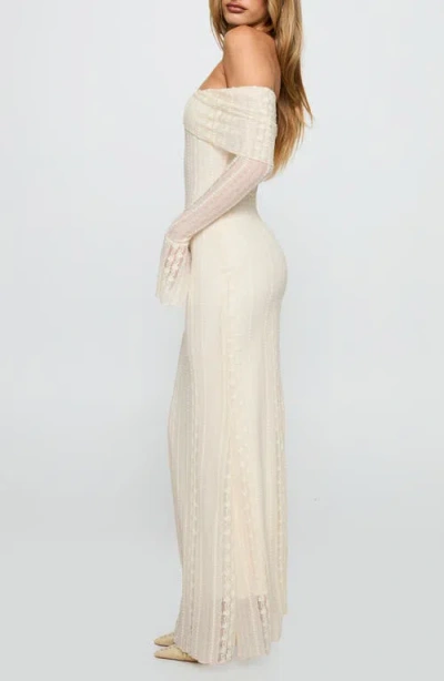 Princess Polly Perdita Long Sleeve Lace Maxi Dress In Neutral