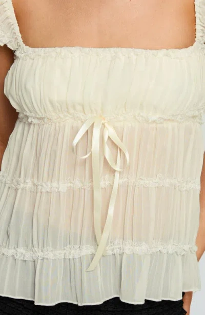 Princess Polly Brighter Than Stars Tiered Chiffon Top In Gray