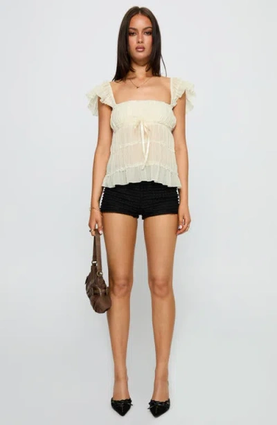 Princess Polly Brighter Than Stars Tiered Chiffon Top In Gray