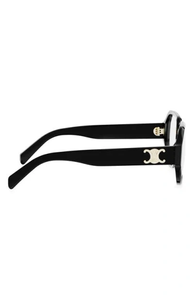 Celine Triomphe 56mm Geometric Eyeglasses In Black