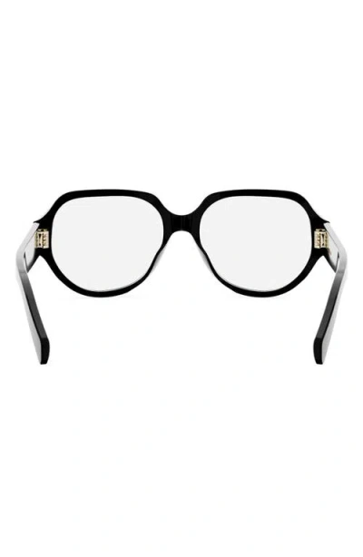 Celine Triomphe 56mm Geometric Eyeglasses In Black