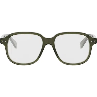 Celine 54mm Thin Geometric Optical Glasses In Green