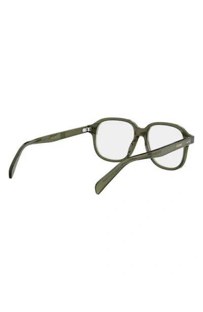 Celine 54mm Thin Geometric Optical Glasses In Green