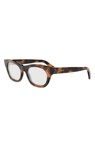 Celine 3 Dots 53mm Cat Eye Optical Glasses In Brown