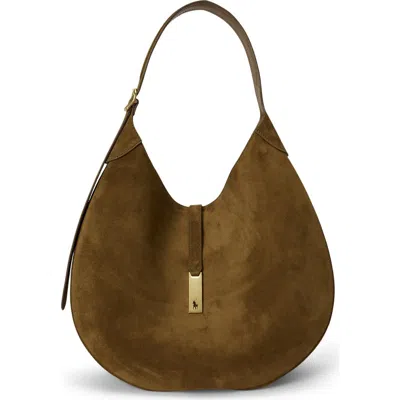 Polo Ralph Lauren Suede Shoulder Bag In Brown