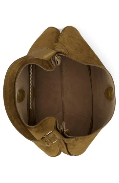 Polo Ralph Lauren Suede Shoulder Bag In Brown