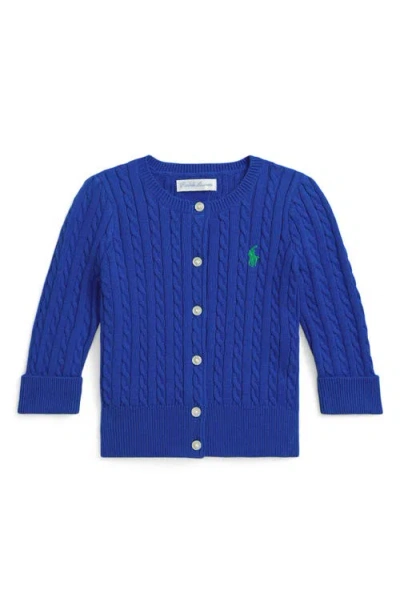 Ralph Lauren Mini Cable Knit Sweater In Blue