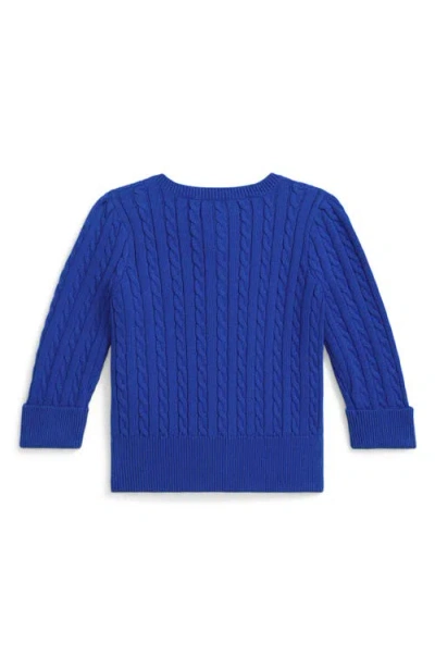 Ralph Lauren Mini Cable Knit Sweater In Blue