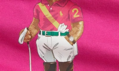 Ralph Lauren Graphic Peplum Top And Leggings Set In Pink