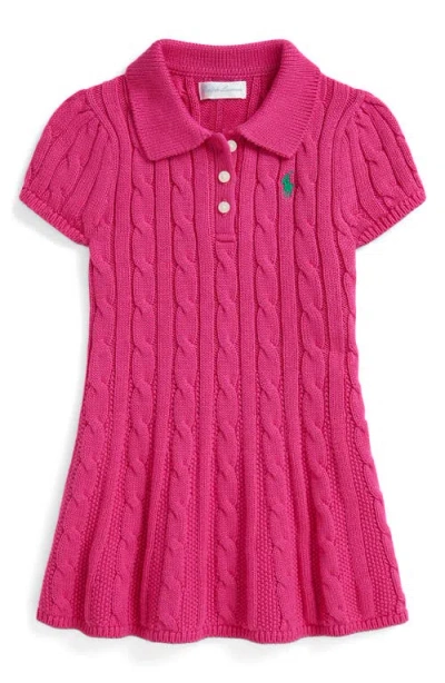 Ralph Lauren Baby Girls Classic Cable Day Dress In Pink