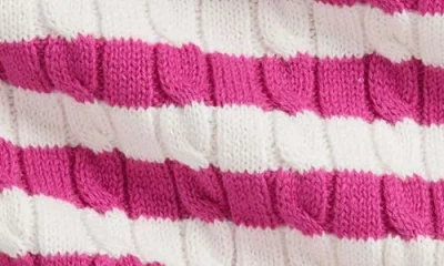 Ralph Lauren Mini-cable Cotton Cardigan & Pant Set In Pink