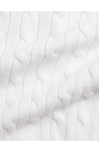 Ralph Lauren Cable-knit Cotton Full-zip Sweater In White