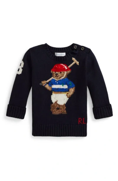 Ralph Lauren Polo Bear Crewneck Sweater In Blue