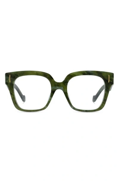 Loewe Anagram 51mm Square Optical Glasses In Green