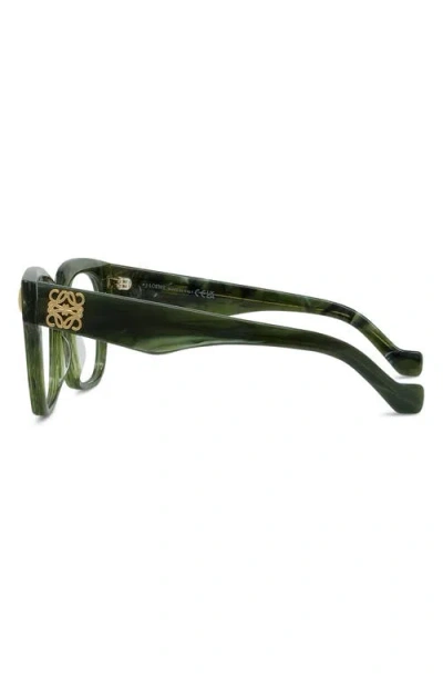 Loewe Anagram 51mm Square Optical Glasses In Green