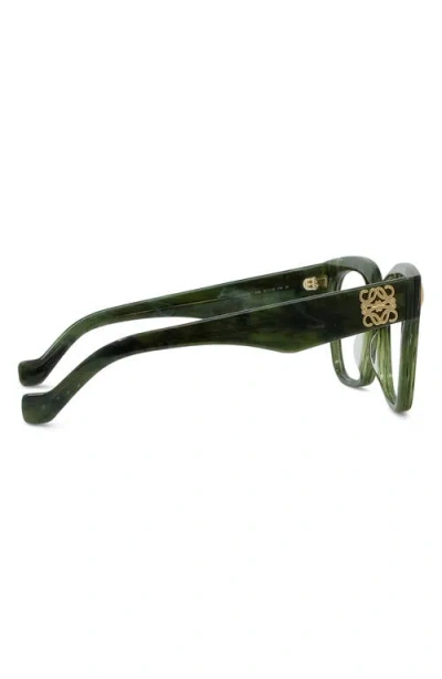 Loewe Anagram 51mm Square Optical Glasses In Green