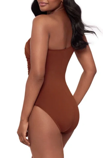 Miraclesuit Network Jena One-shoulder Allover-slimming One-piece Swimsuit In Brown