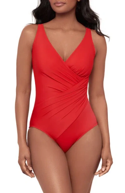 Miraclesuit ® Oceanus Solid One-piece Swimsuit In Red