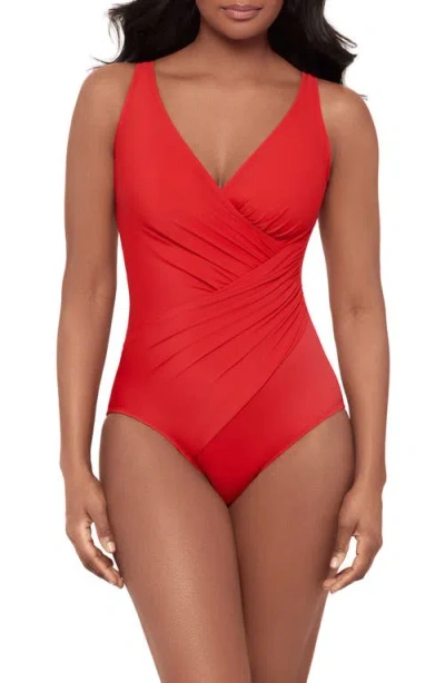 Miraclesuit ® Oceanus Solid One-piece Swimsuit In Red