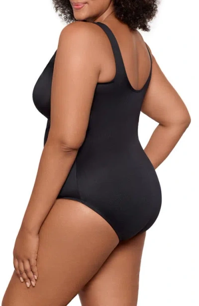 Miraclesuit Plus Size Rock Solid Revele Tummy Control One Piece Swimsuit In Multi