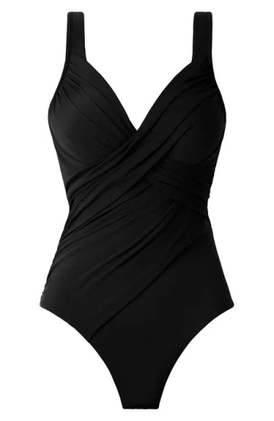 Miraclesuit Plus Size Rock Solid Revele Tummy Control One Piece Swimsuit In Multi