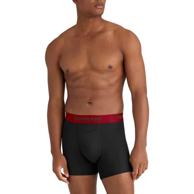Tommy John Second Skin 4-inch Boxer Briefs In Black