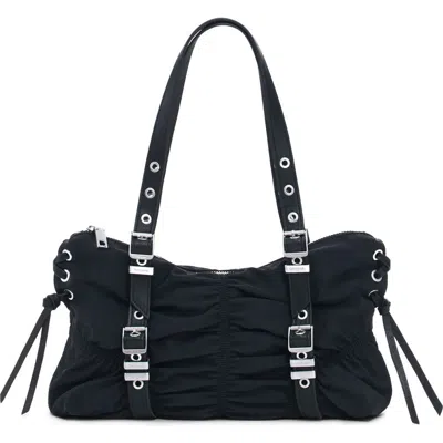 Desigual Ruched Shoulder Bag In Black