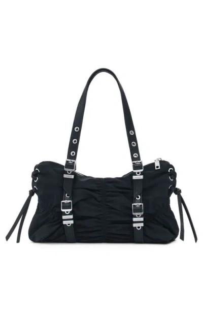 Desigual Ruched Shoulder Bag In Black