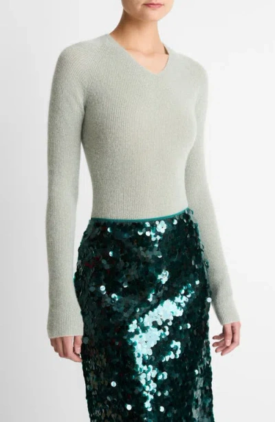 Vince Metallic Sweater In Gray