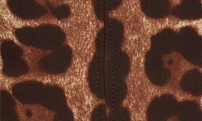 Dolce & Gabbana Printed Stretch Silk Blend Bodice In Brown